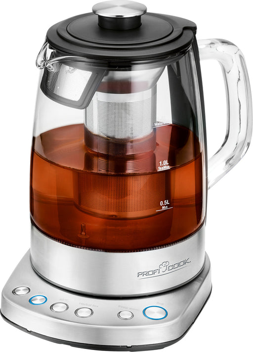 PROFICOOK glass tea kocher WKS 1167 G. 2. WiFi control. E app. Programmable temperature control. Glass steel housing. 1.5 liter