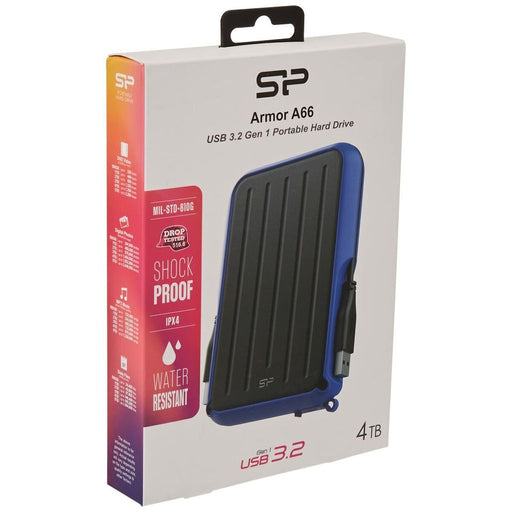 Silicon Power External HDD Armor A66 6.4cm 25 4TB USB 32 IPX4 Blue (SP040TBPHD66LS3B)