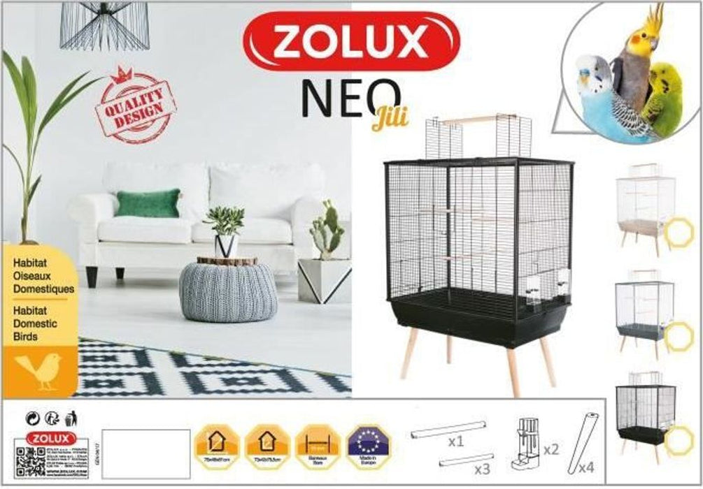 Zolux Jaula Neo Jili - parasol (78 x 47.5 x 112 cm). Color black