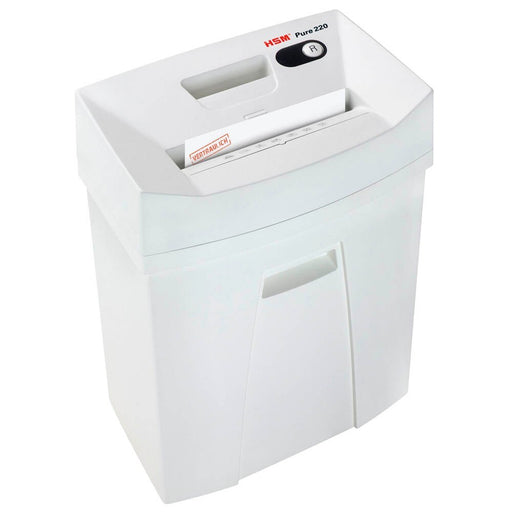 HSM PURE 220 file destroyer with strip cut p-23 3.9 mm. Up to 14 sheet. White