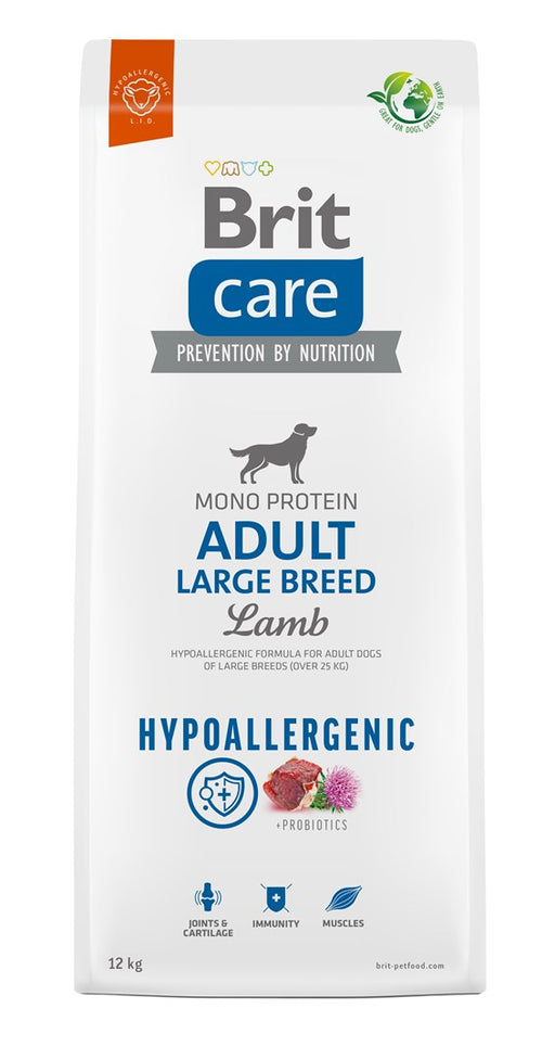 BRIT CARE Hypoallergenic Mono protein adult LARGE BREED LAMB - DROUM FURTER LAMM FOR FROCKEE HOLD BASS BACKS (25kg ) with allergies 12kg