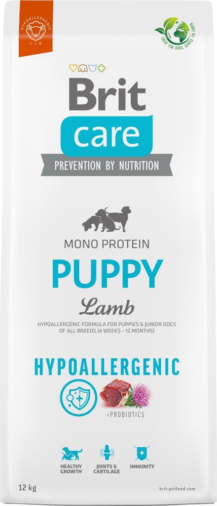 Brit Care Hypoallergenic Mono Protein Puppy Lamb - puppy dry food for all dog \\u200b\\u200bbreeds with lamb 12 kg