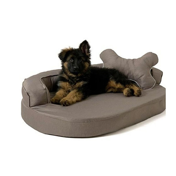 Gogift brown oval pet sofa 100 x 65 x 10 cm