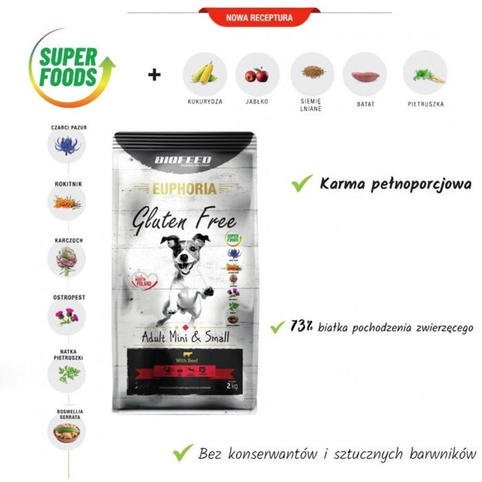 Biofeed Euphoria G-F Dogs Mini \\u0026 Small Beef Meat 12kg