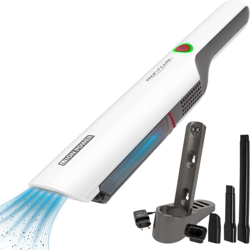 Proficare hand vacuum cleaner battery bagless. Wireless vacuum cleaner 4 attachments. Small vacuum cleaner Perfect as accessories for car motorhome and kitchen - PC-AKS 3102