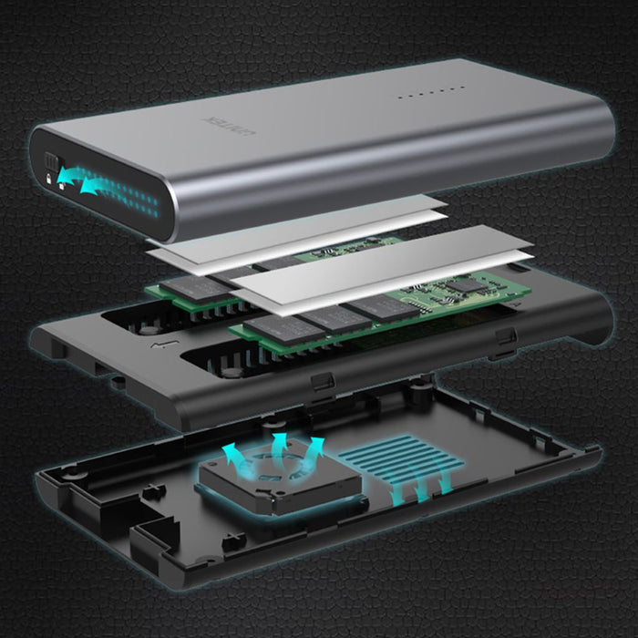 Unitek S1206A USB-C for PCIENVME M2 SSD 10 GBITS Dual Bay housing with offline clone (S1206A)