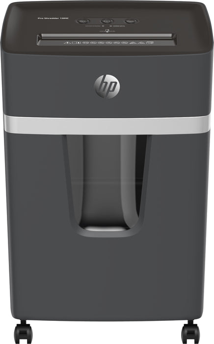 HP Pro Shredder 10mc file destroyer with particle cut p-5. 2 x 15 mm. Up to 10 sheet. Black