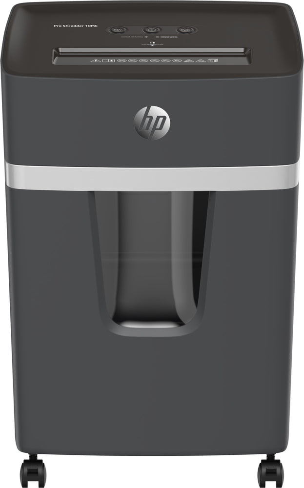 HP Pro Shredder 10mc file destroyer with particle cut p-5. 2 x 15 mm. Up to 10 sheet. Black
