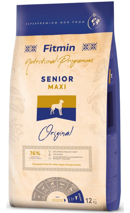 Fitmin Dog Maxi Senior - Dry food for older dogs large breeds with poultry 12kg