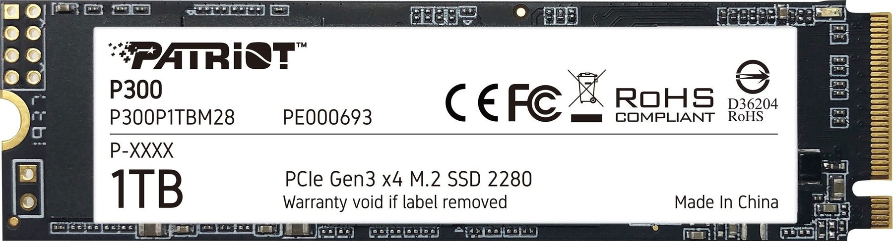 Patriot Memory SSD P300 M2 PCIe 30 NVME Phison 1TB - hard drive - NVME - 1000 GB - M2