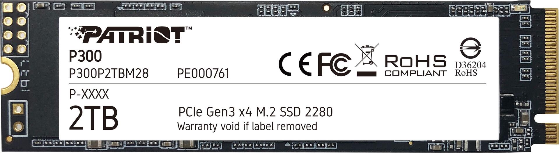 Patriot Memory P300 M2 2000 GB PCI Express 30 NVME (P300P2TBM28)