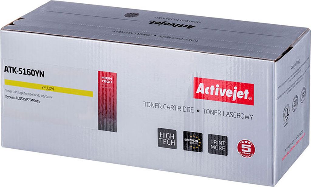 Activejet Toner ATK-5160YN (Kyocera replacement toner TK-5160Y SUPREME 12000 pages yellow)