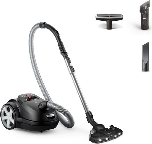 Philips 8000 Series Performer LED Bagged Vacuum Cleaner - DE 900 W. Triactive    LED düse. Hepa. 12 M. BAGS LONG LIFE. Black Intenseo (XD812210)