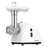 MPM MMM-05 electrical meat grinder DE with sausage filler DE. 3 panes DE cut with 3mm. 5mm holes. Metal gear. Return function. 720W