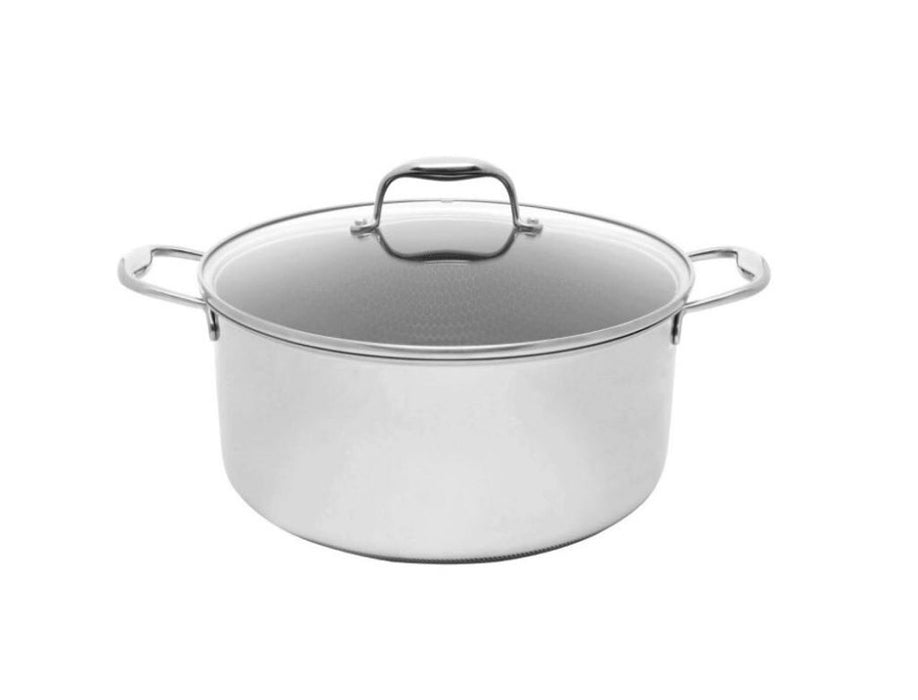 Kohersen-pot with DE Diamant coating. DE honeycomb-shaped non-stick structure. Fast heating DE 60 200 ° C. pot with cover for every stove and -frei - diameter 28 cm - 8.3 L