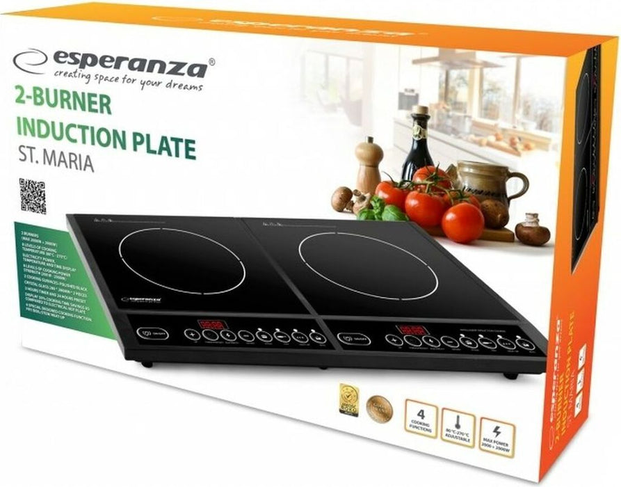 Esperanza 2-burner induction platmaria - black - work surface - zone induction hob -