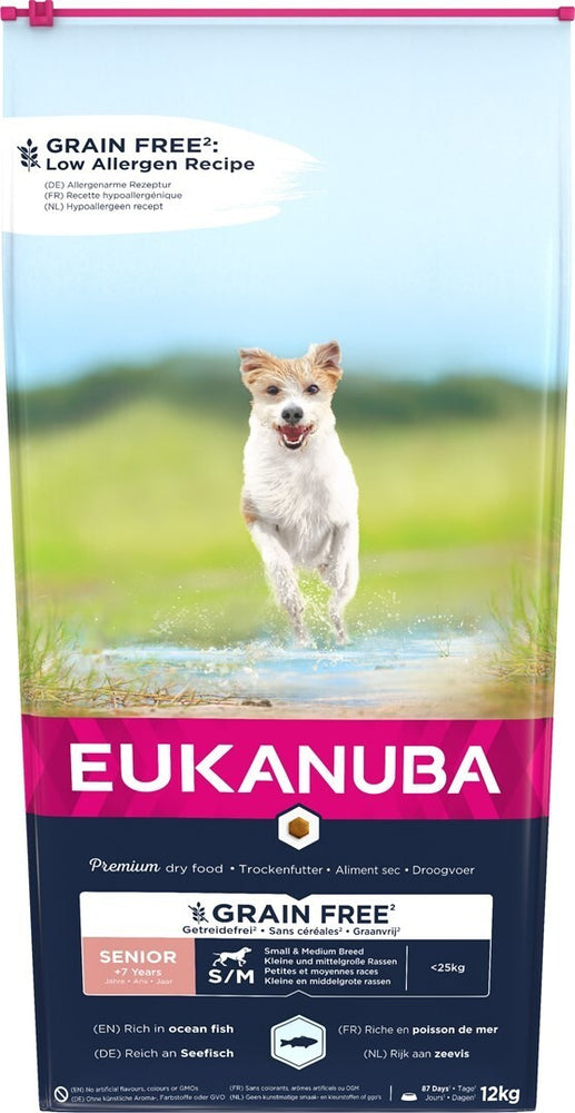 Eukanuba senior small medium grain -free oceanfish dog 12kg