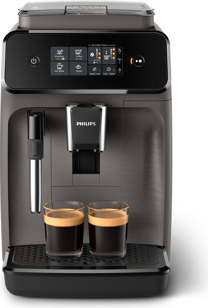 Philips fully automatic coffee machine for 2 coffee specialties. Espresso machine. 1.8 l. Coffee beans. Built -in grinding. 1500 W. black (aquafilter not in delivery scope included)