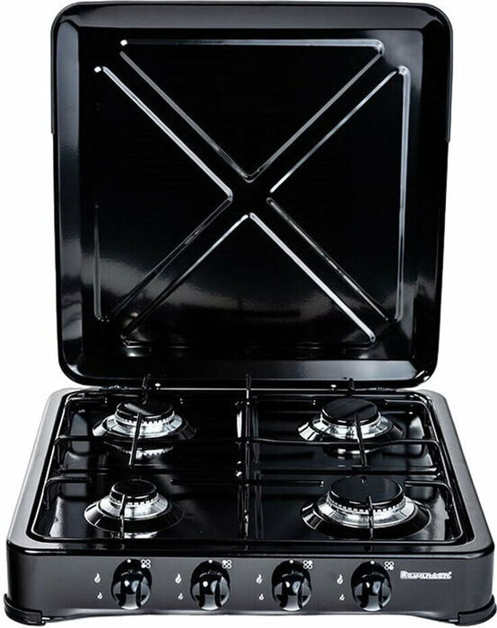 Ravanson K-04TB hob black worktop gas 4 zone (n)