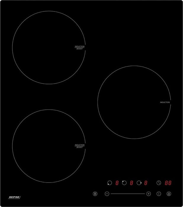 MPM 45-in-07 black worktop 45 cm zoneless induction hob 3 zone (N)