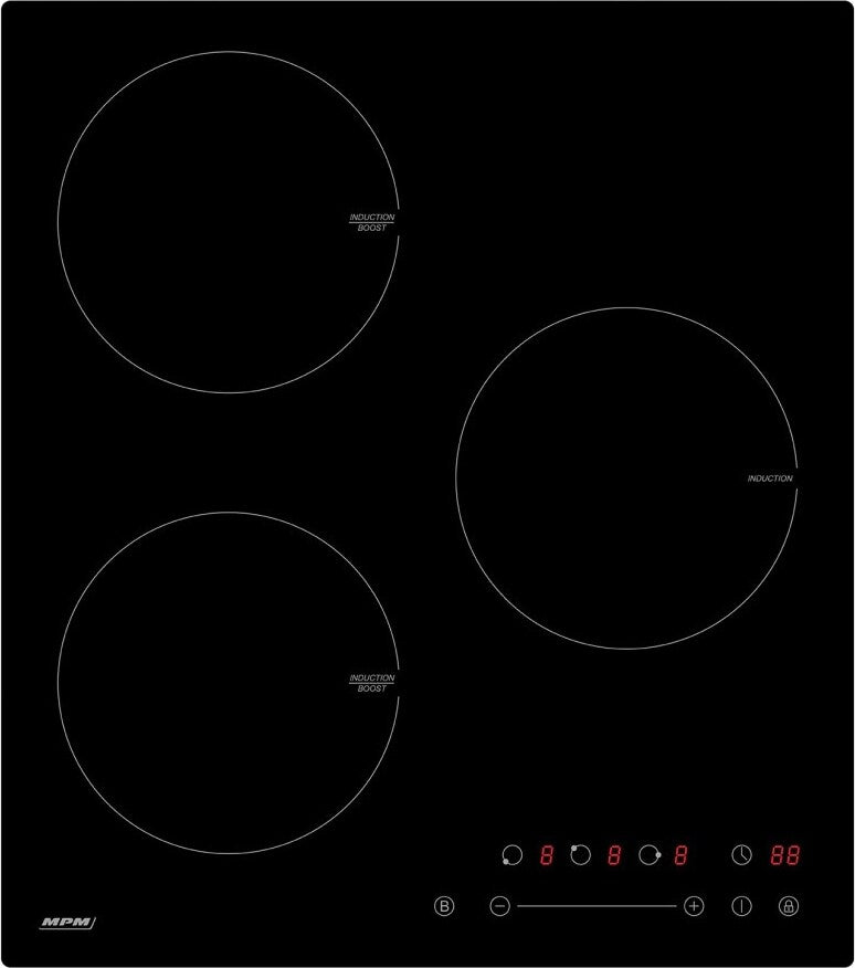 MPM 45-in-07 black worktop 45 cm zoneless induction hob 3 zone (N)
