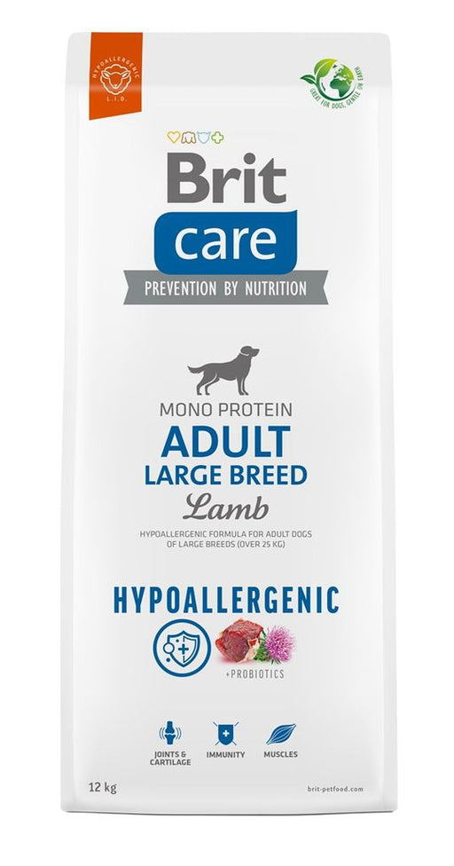 BRIT CARE Hypoallergenic Mono protein adult LARGE BREED LAMB - DROUM FURTER LAMM FOR FROCKEE HOLD BASS BACKS (25kg ) with allergies 12kg