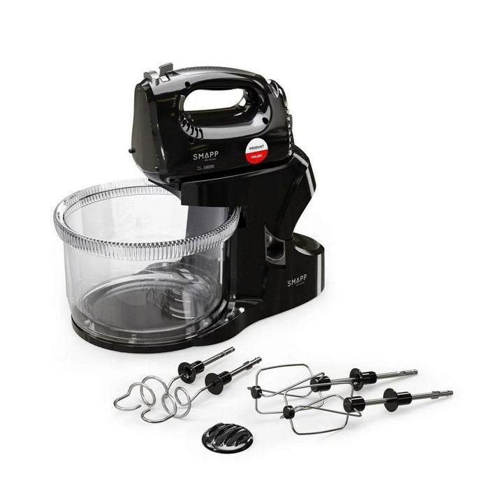 Hand mixer with bowl smapp black 4518