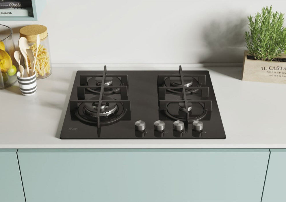 Candy CDK6GF4WEKB gas stove 595 cm 4 burners silver    silver one size