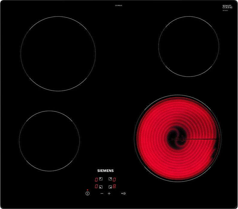 Siemens glass ceramic hob ET61RBEA1E 60 cm residual heat indicator child locking