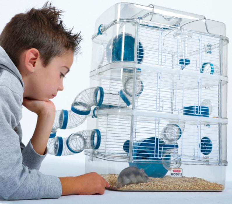 Zolux Rody3 trio cage for rodents blue    blue one size