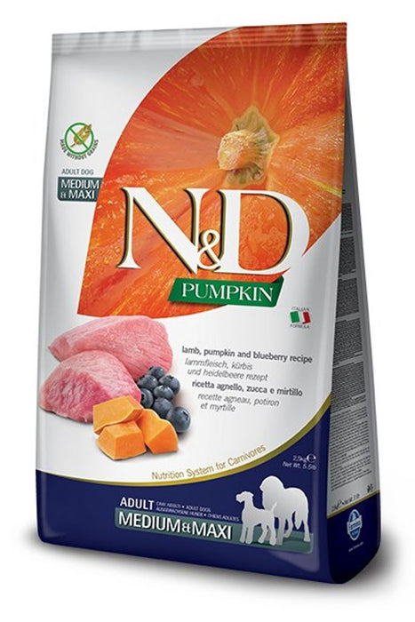 Farmina N \\u0026 D pumpkin drying feed for adult medium-sized and large dogs with lamb 12kg