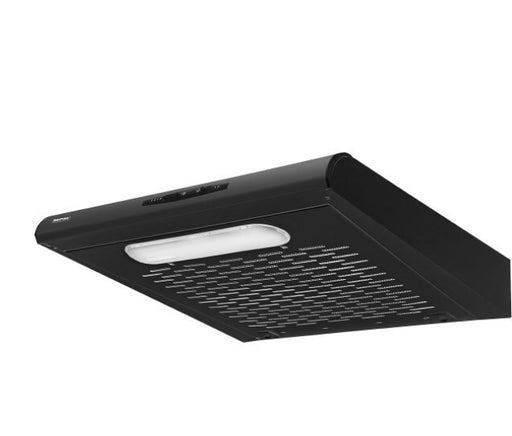 MPM-61-PX-73 Underbuilding tersing hood 60cm. Built-in extractor 175m3 exterior absorption and circulating air. Optional carbon filter DE. 3 speed levels. LED. Black