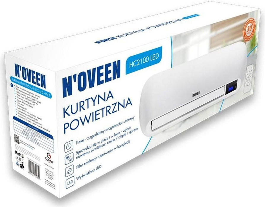 Noveen HC2100 hot air curtain with remote control. LCD display. 2 speed levels