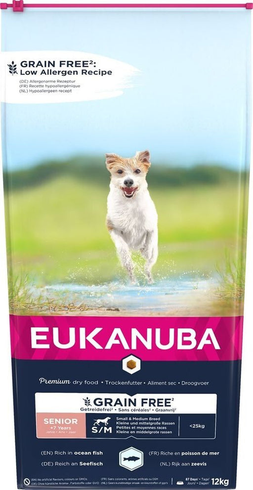 Eukanuba senior small medium grain -free oceanfish dog 12kg