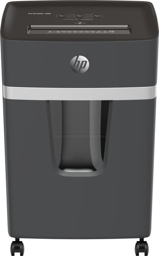 HP Pro Shredder 10mc file destroyer with particle cut p-5. 2 x 15 mm. Up to 10 sheet. Black