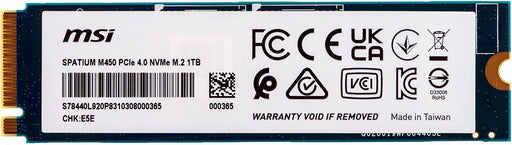 MSI Spatium M450 PCIe 40 NVME M2 1TB PCI Express 40 3D NAND