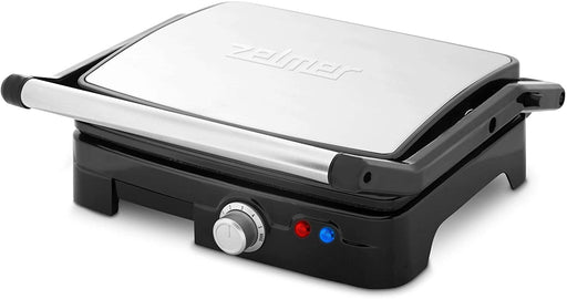 Zelmer ZPR2000 contact grill. Material mix housing. 2200 watts. Thermostat. Schräger Lipping