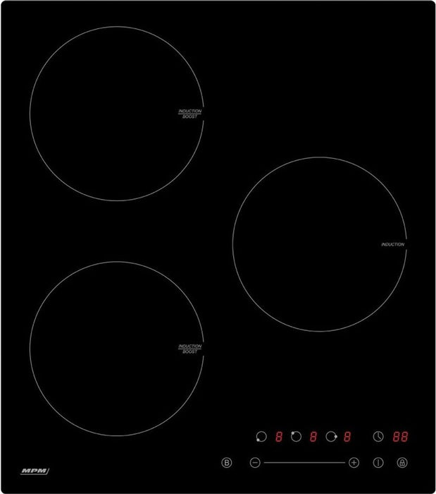 MPM 45-in-07 black worktop 45 cm zoneless induction hob 3 zone (N)